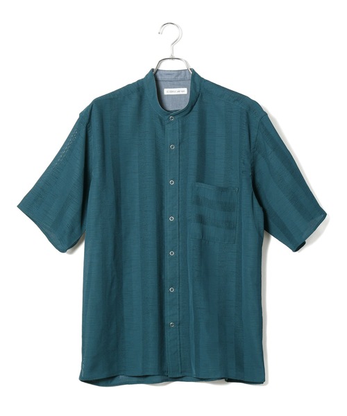 【セール】【mens】ドビーストライプバンドカラーシャツ（シャツ/ブラウス）｜LE CERCLE par rope'（ルセルクルパーロペ）