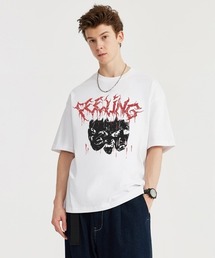 オーバーサイズ ヴィンテージライク 古着風プリントTシャツ