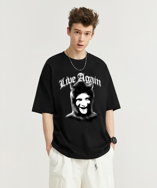 Ressaca(レサーカ)の「オーバーサイズ ヴィンテージライク 古着風プリントTシャツ(Tシャツ/カットソー・メンズ・ブラック/ホワイト系/ホワイト/ブラック系・M/L/XL)」の8枚目の写真