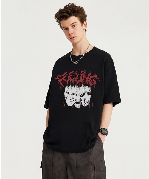 Ressaca(レサーカ)の「オーバーサイズ ヴィンテージライク 古着風プリントTシャツ(Tシャツ/カットソー・メンズ・ブラック/ホワイト系/ホワイト/ブラック系・M/L/XL)」の18枚目の写真