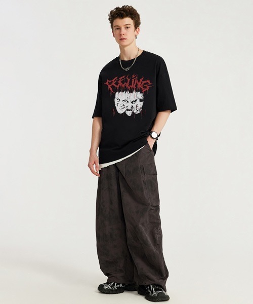 Ressaca(レサーカ)の「オーバーサイズ ヴィンテージライク 古着風プリントTシャツ(Tシャツ/カットソー・メンズ・ブラック/ホワイト系/ホワイト/ブラック系・M/L/XL)」の20枚目の写真