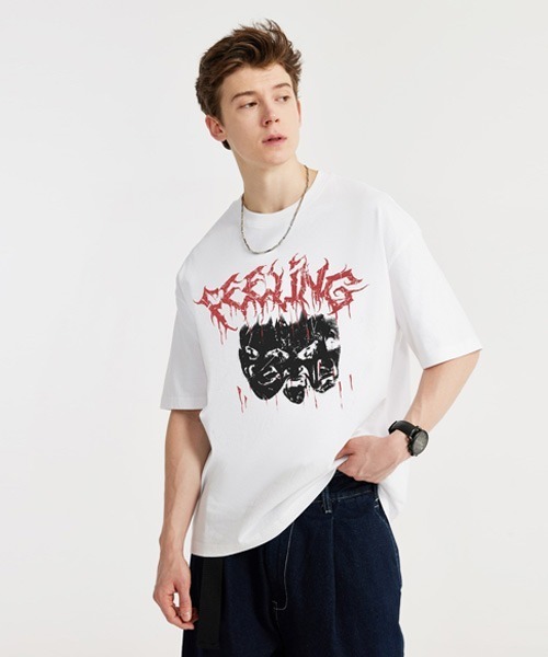 Ressaca(レサーカ)の「オーバーサイズ ヴィンテージライク 古着風プリントTシャツ(Tシャツ/カットソー・メンズ・ブラック/ホワイト系/ホワイト/ブラック系・M/L/XL)」の16枚目の写真