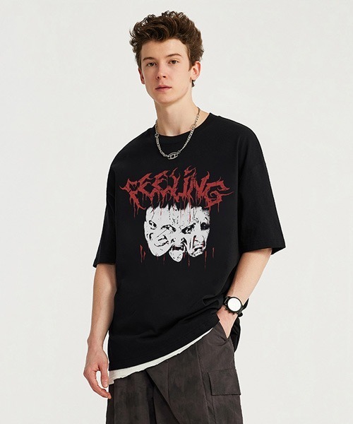 Ressaca(レサーカ)の「オーバーサイズ ヴィンテージライク 古着風プリントTシャツ(Tシャツ/カットソー・メンズ・ブラック/ホワイト系/ホワイト/ブラック系・M/L/XL)」の19枚目の写真