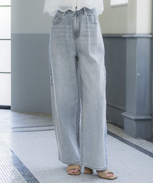 軽量デニム ウエストゴムパンツ（デニムパンツ）｜coca（coca