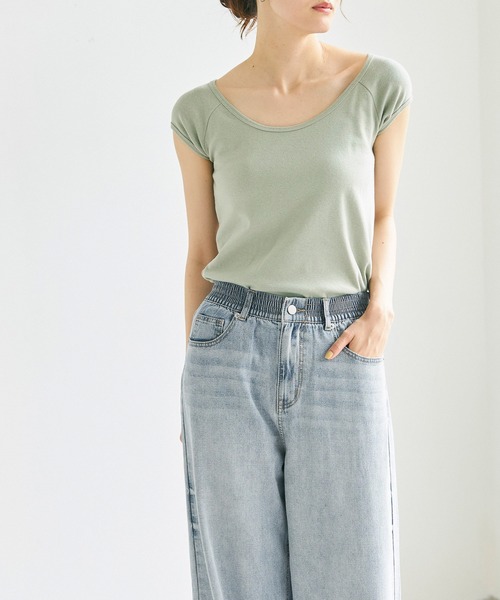 coca（coca）（コカ）の「軽量デニム ウエストゴムパンツ（デニムパンツ・レディース・ライトブルー/ブルー・S/M/L）」の14枚目の写真