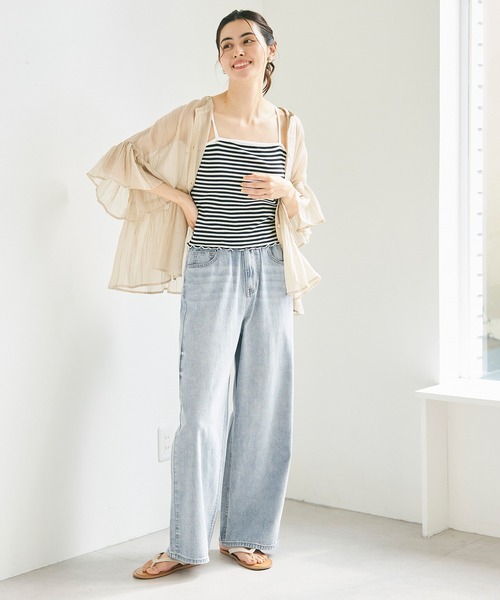 coca（coca）（コカ）の「軽量デニム ウエストゴムパンツ（デニムパンツ・レディース・ライトブルー/ブルー・S/M/L）」の17枚目の写真
