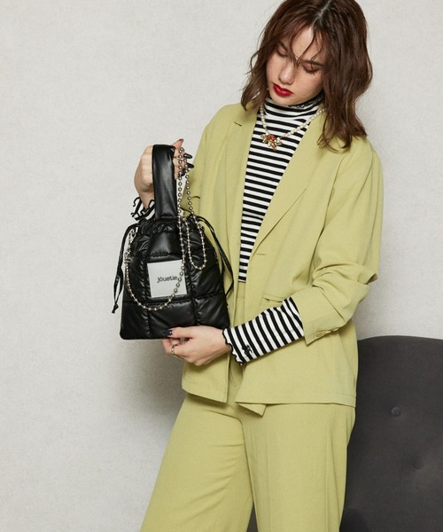 jouetie（ジュエティ）の「【jouetie/ジュエティ】メタリックナイロンキルティング　巾着ショルダーバッグ（ボールチェーンショルダー付）（ショルダーバッグ・レディース・ブラック/シルバー/ピンク/グリーン/ネイビー・FREE）」の20枚目の写真