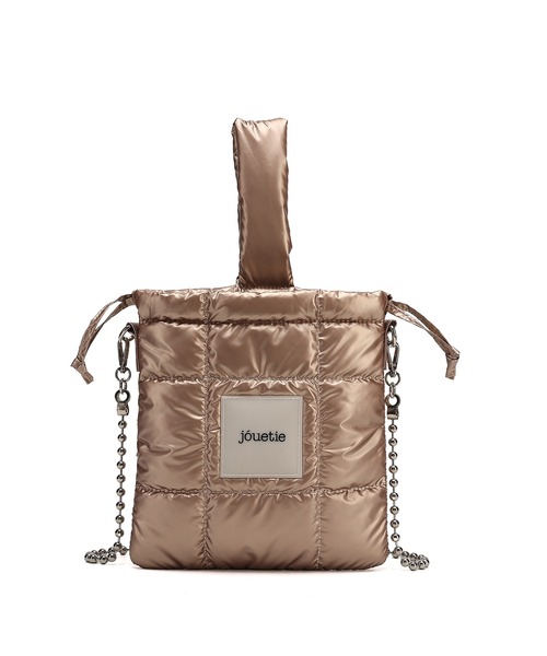 jouetie/ジュエティ】メタリックナイロンキルティング 巾着ショルダー