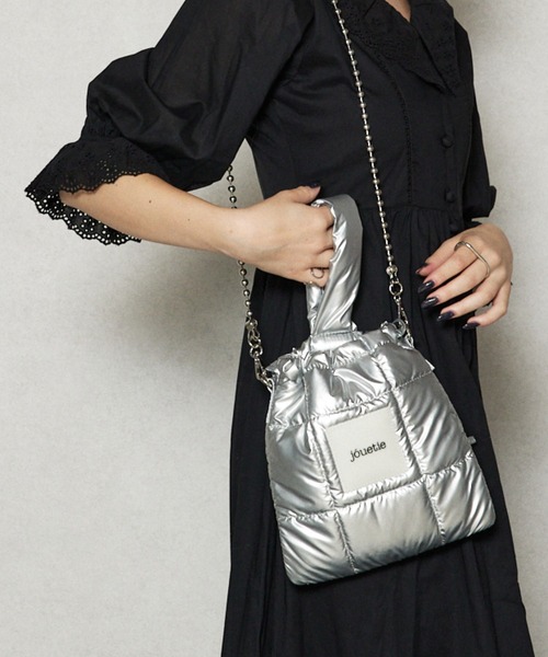 セール】【jouetie/ジュエティ】メタリックナイロンキルティング 巾着