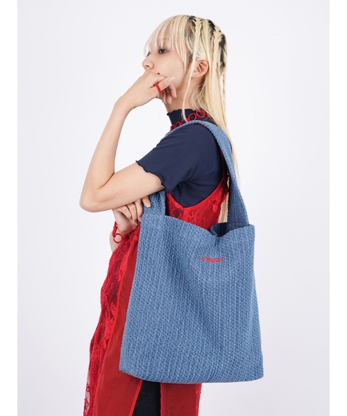 Denim Totebag トートバッグ Amazon.com: Denim Tote Bag with Pockets Cute Y2K Star