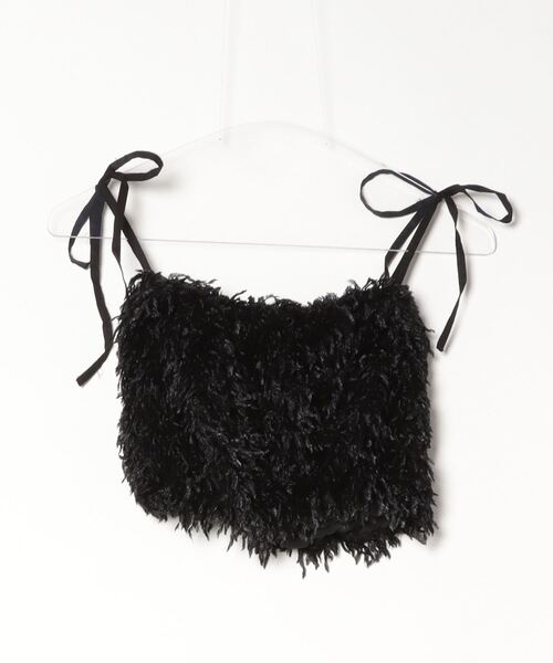 セール】肩リボンフェザーフリンジビスチェ（キャミソール