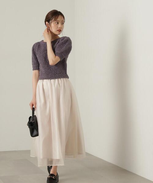 PROPORTION BODY DRESSING(プロポーションボディドレッシング)の「テープヤーンニットドッキングワンピース / 1214240907(ワンピース・レディース・ダークグレー/ホワイト系その他・SMALL/MEDIUM)」の15枚目の写真