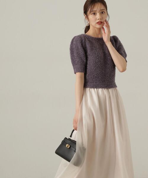 PROPORTION BODY DRESSING(プロポーションボディドレッシング)の「テープヤーンニットドッキングワンピース / 1214240907(ワンピース・レディース・ダークグレー/ホワイト系その他・SMALL/MEDIUM)」の16枚目の写真