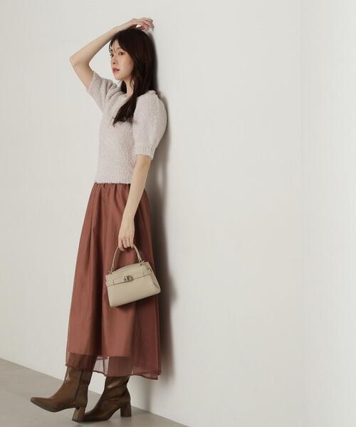 PROPORTION BODY DRESSING(プロポーションボディドレッシング)の「テープヤーンニットドッキングワンピース / 1214240907(ワンピース・レディース・ダークグレー/ホワイト系その他・SMALL/MEDIUM)」の3枚目の写真