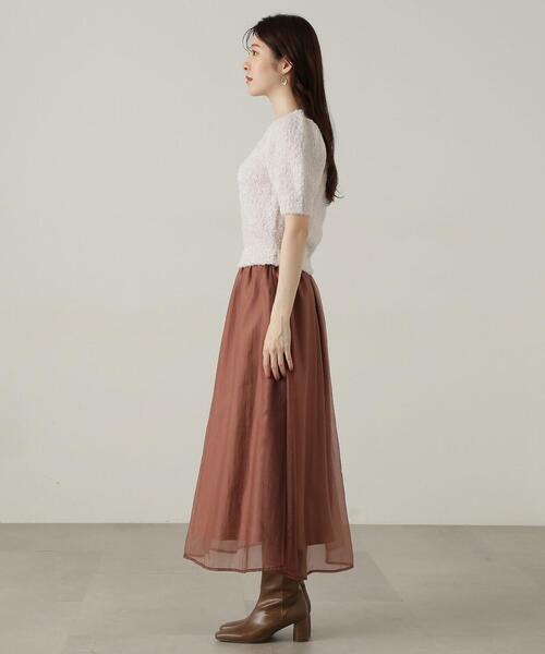 PROPORTION BODY DRESSING(プロポーションボディドレッシング)の「テープヤーンニットドッキングワンピース / 1214240907(ワンピース・レディース・ダークグレー/ホワイト系その他・SMALL/MEDIUM)」の6枚目の写真