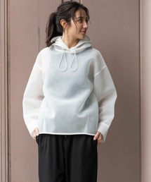 シアーダブルニットプルオーバーフーディー