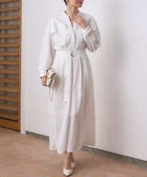 ウエストマークシャツワンピース