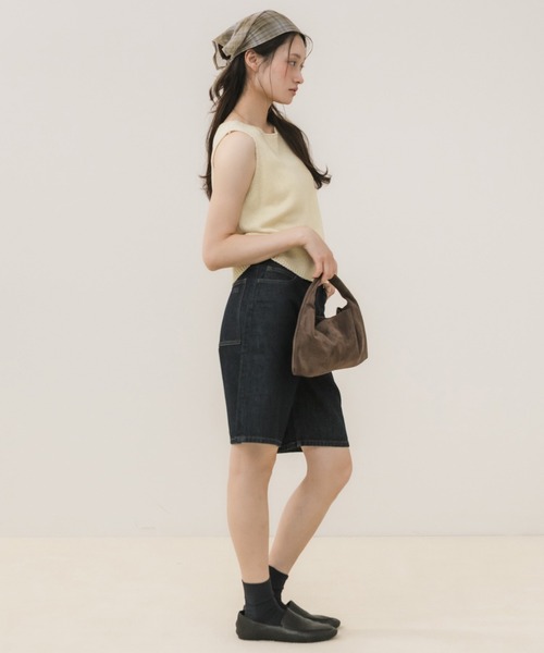 HEILIS(ヘイリス)の「クロップド丈ノースリーブニットトップス/ 秋服 ニット ノースリ 韓国 ニット 短丈 コンパクト(タンクトップ・レディース・ピンク/ライトイエロー/ブラック・FREE)」の21枚目の写真