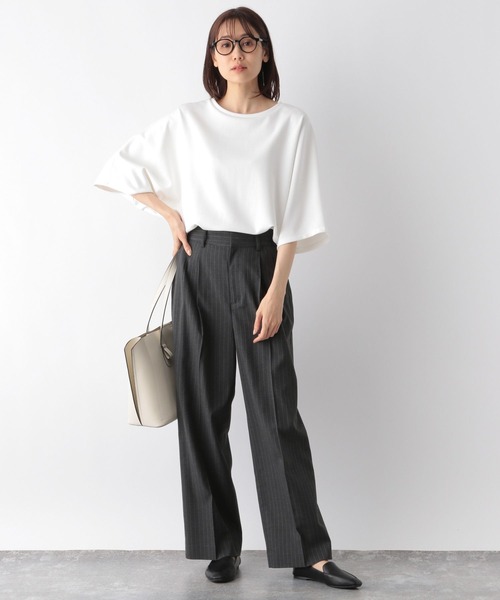 GLOBAL WORK（グローバルワーク）の「なめらかタッチドルマン/115495（Tシャツ/カットソー・レディース・モカ/ダークブルー/アイボリー/ブラック・FREE）」の5枚目の写真