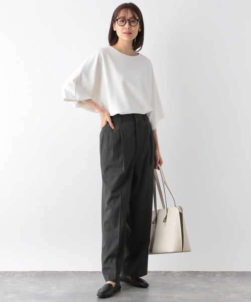 GLOBAL WORK（グローバルワーク）の「なめらかタッチドルマン/115495（Tシャツ/カットソー・レディース・モカ/ダークブルー/アイボリー/ブラック・FREE）」の6枚目の写真