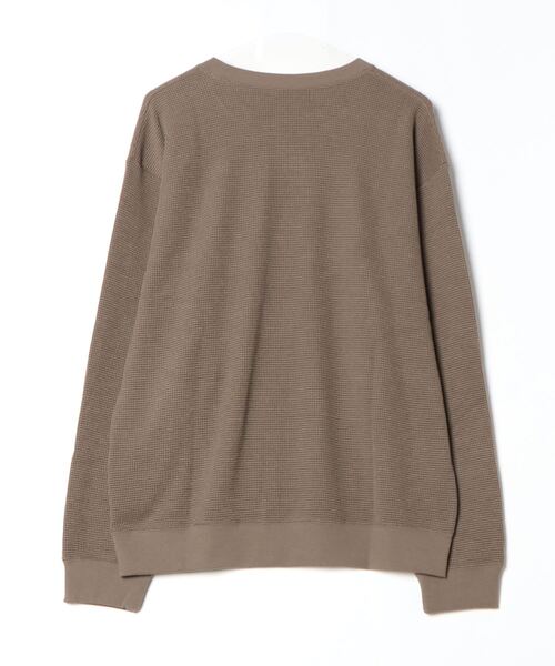NANO universe（ナノユニバース）の「テックワッフルクルーネックTシャツ 長袖（Tシャツ/カットソー・メンズ・グレー/カーキ/スミクロ・L/M）」の4枚目の写真