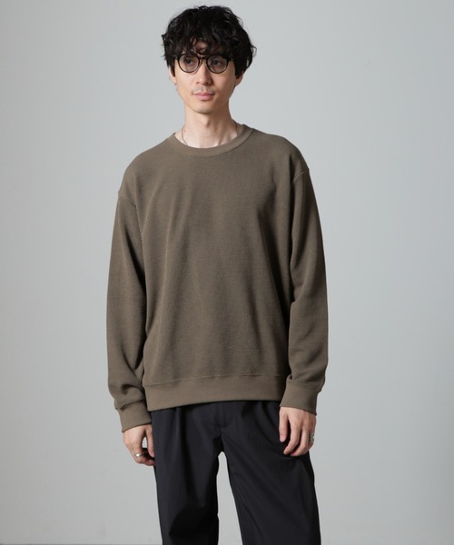 NANO universe（ナノユニバース）の「テックワッフルクルーネックTシャツ 長袖（Tシャツ/カットソー・メンズ・グレー/カーキ/スミクロ・L/M）」の22枚目の写真
