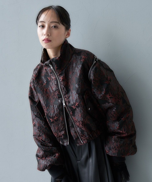 HARE（ハレ）の「2WAYエアサーマルジャガードスタンドブルゾン(HARE)（ブルゾン・レディース・ブラック/グリーン/オレンジ・FREE）」の14枚目の写真