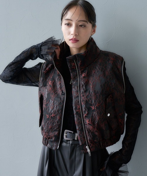 HARE（ハレ）の「2WAYエアサーマルジャガードスタンドブルゾン(HARE)（ブルゾン・レディース・ブラック/グリーン/オレンジ・FREE）」の15枚目の写真