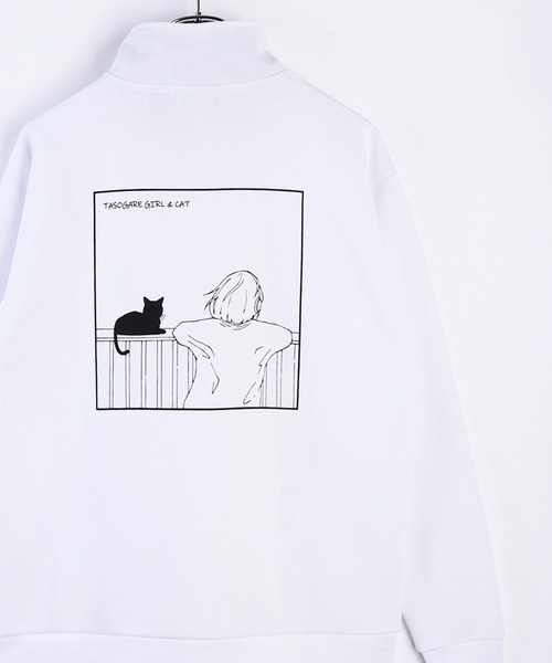 WESTSEA(ウエストシー)の「TASOGARE GIRLS & CAT ストレッチ 裏起毛 ハーフZIP(スウェット・メンズ・ブラック系その他/グレイッシュベージュ/ブラック/ネイビー/ホワイト系その他/ホワイト・L/M)」の3枚目の写真