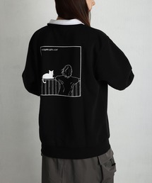 TASOGARE GIRLS & CAT ストレッチ 裏起毛 ハーフZIP