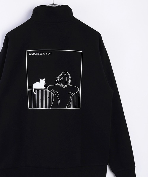 セール】TASOGARE GIRLS & CAT ストレッチ 裏起毛 ハーフZIP