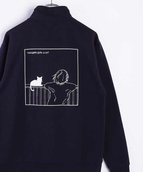 WESTSEA(ウエストシー)の「TASOGARE GIRLS & CAT ストレッチ 裏起毛 ハーフZIP(スウェット・メンズ・ブラック系その他/グレイッシュベージュ/ブラック/ネイビー/ホワイト系その他/ホワイト・L/M)」の6枚目の写真