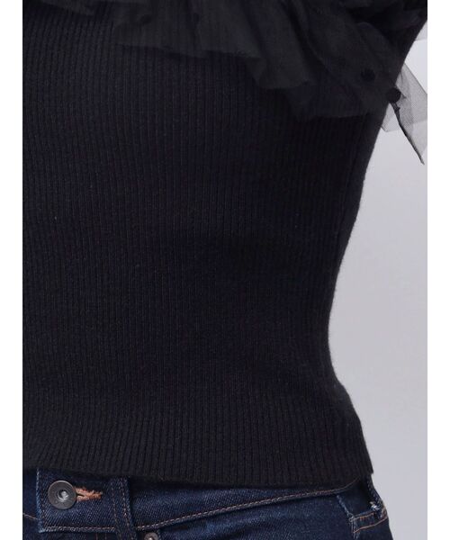 dazzlin(ダズリン)の「リボンチュールオフショルニットトップス(ニット/セーター・レディース・グレー/ブラック/その他/その他2/ピンク/オフホワイト・FREE)」の15枚目の写真