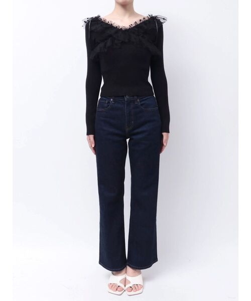 dazzlin(ダズリン)の「リボンチュールオフショルニットトップス(ニット/セーター・レディース・グレー/ブラック/その他/その他2/ピンク/オフホワイト・FREE)」の18枚目の写真