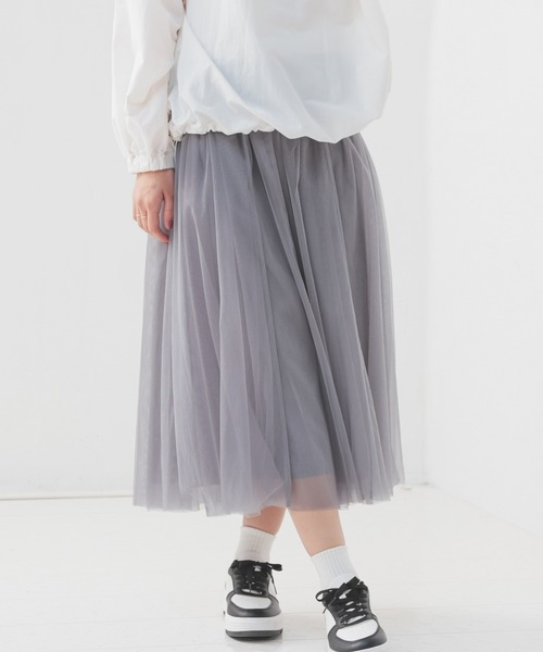 Honeys（ハニーズ）の「チュールスカート（スカート・レディース・ブラック/チャコール/アイボリー・LL/S/M/L）」の3枚目の写真