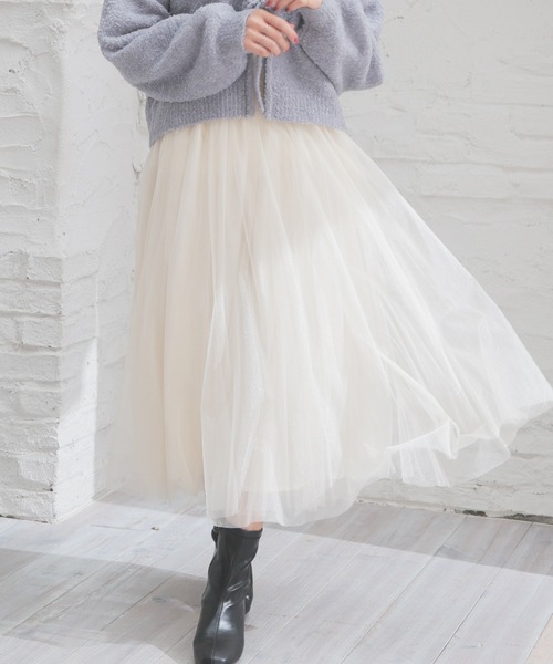 Honeys（ハニーズ）の「チュールスカート（スカート・レディース・ブラック/チャコール/アイボリー・LL/S/M/L）」の6枚目の写真