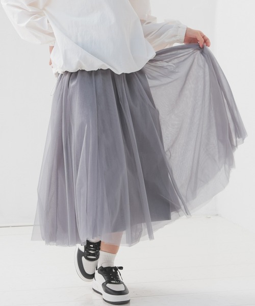 Honeys（ハニーズ）の「チュールスカート（スカート・レディース・ブラック/チャコール/アイボリー・LL/S/M/L）」の13枚目の写真