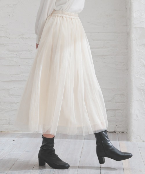 Honeys（ハニーズ）の「チュールスカート（スカート・レディース・ブラック/チャコール/アイボリー・LL/S/M/L）」の21枚目の写真