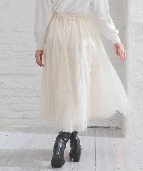 Honeys（ハニーズ）の「チュールスカート（スカート・レディース・ブラック/チャコール/アイボリー・LL/S/M/L）」の22枚目の写真