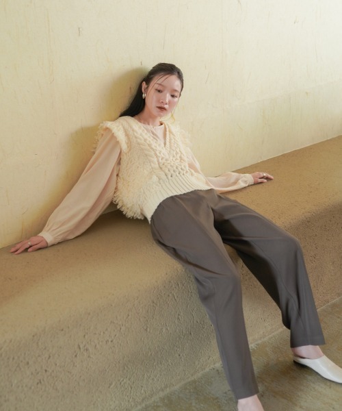 COOHEM フリンジ ベージュ ベスト COOHEM フリンジ ベージュ ベスト