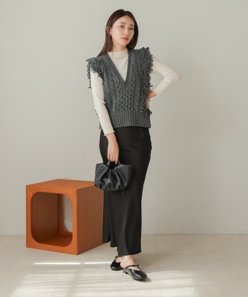 【WEB限定】バルキーニット ベスト セール】フリンジバルキーニットベスト（ベスト）｜Bab（バブ