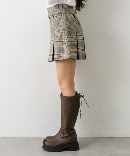 OLIVE des OLIVE(オリーブデオリーブ)の「ベルト付きボックスプリーツミニスカート(スカート・レディース・ブラウン系その他/ブラック系その他/キャメル/チェック・FREE)」の12枚目の写真