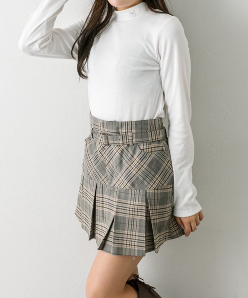 OLIVE des OLIVE(オリーブデオリーブ)の「ベルト付きボックスプリーツミニスカート(スカート・レディース・ブラウン系その他/ブラック系その他/キャメル/チェック・FREE)」の6枚目の写真