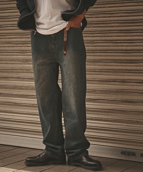 ROOPTOKYO(ループトウキョウ)の「ヴィンテージ ワイドデニムパンツ(デニムパンツ・メンズ・ブルー/ネイビー・M/L/XL)」の2枚目の写真