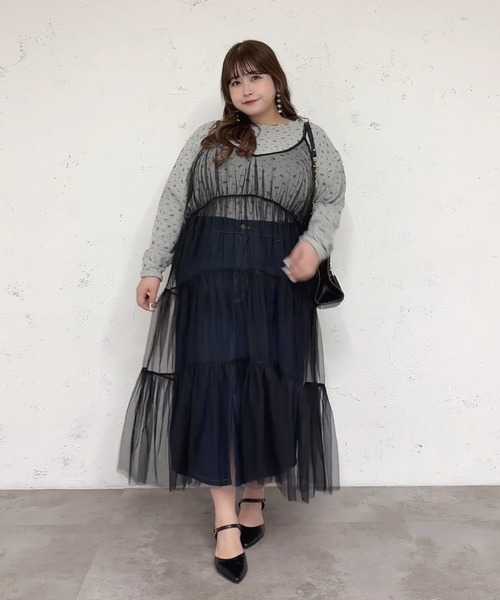 新品未使用タグ付きLouiosy ルオシー アシメデザインキャミワンピース Louiosy ワンピース 「大きいサイズ」アシンメトリーデザイン