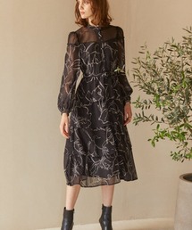 Print ruffle tiered dress プリントラッフルティアードワンピース