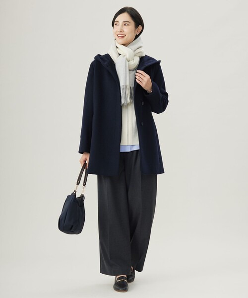 J.PRESS(ジェイプレス)の「ショートビーバー フーデット コート(その他アウター・レディース・ネイビー系/ライトグレー系/ベージュ系/スカイブルー系・T13/T15)」の22枚目の写真