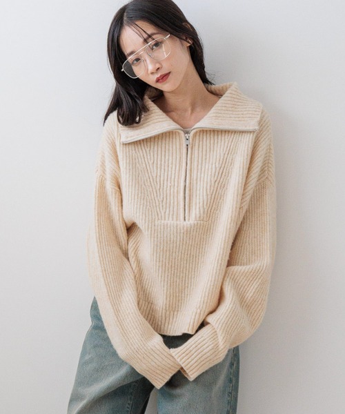 LOWRYS FARM（ローリーズファーム）の「ハイZIPプルオーバーニット