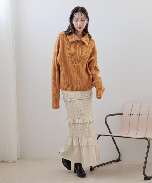 セール】ハイZIPプルオーバーニットLS 205994（ニット/セーター