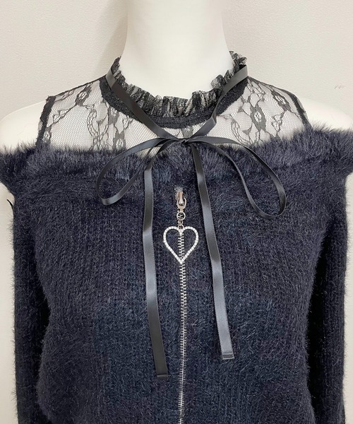 MA*RS(アメーバーマーズ)の「肩開きシャギーニットトップス(ニット/セーター・レディース・ホワイト/ブラック/ピンク・FREE)」の5枚目の写真